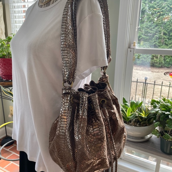 NAN metallic snakeskin hobo bag. PT - Picture 5 of 11